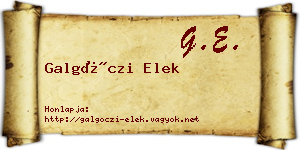 Galgóczi Elek névjegykártya