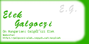 elek galgoczi business card